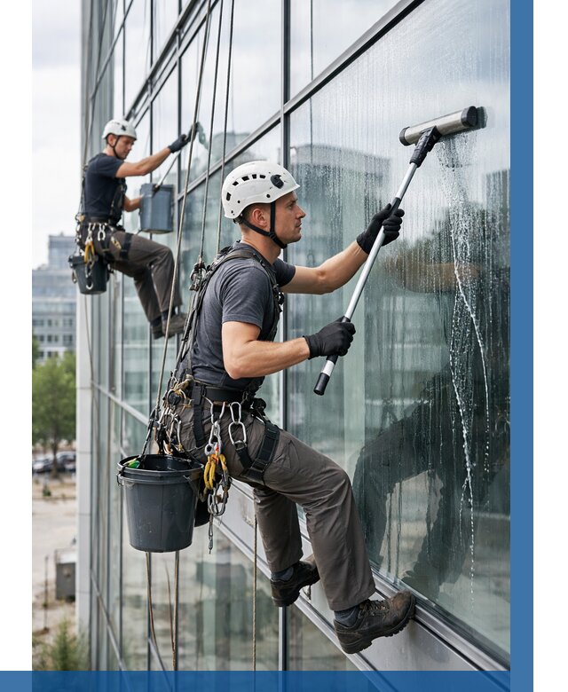 Мойка витражей альпинистами в Балашихе от 718 р. под ключ|ВЫСОТНИК-Блш