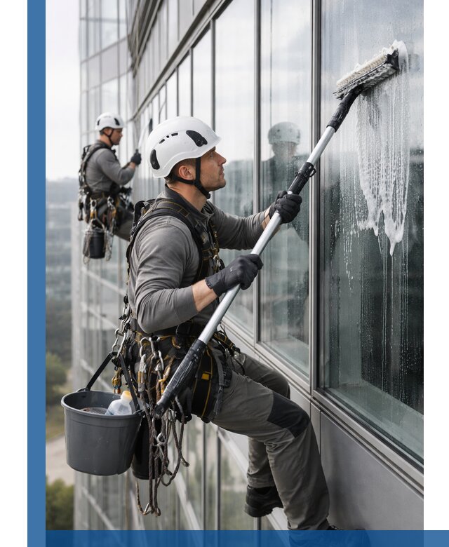 Высотная мойка сплошного остекления с выездом в Балашихе