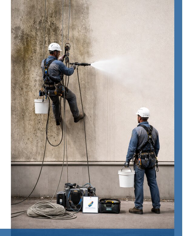 Очистка фасада от плесени в Балашихе от 308 р. | ВЫСОТНИК-Блш