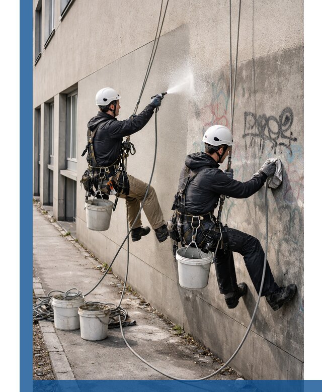 Антиграффити покрытие фасада с защитой от надписей в Балашихе