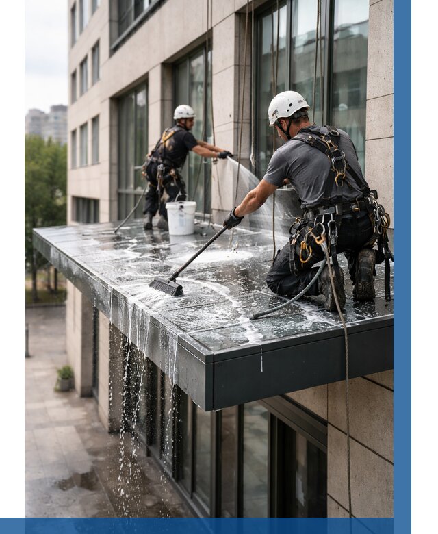 Мойка козырьков и навесов в Балашихе от 3589 р. | ВЫСОТНИК-Блш