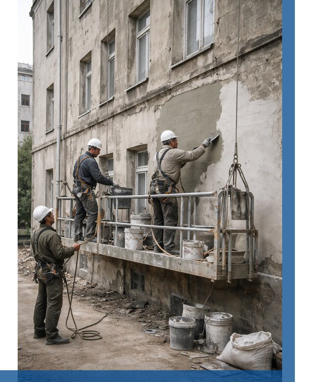 Капитальный ремонт фасада в Балашихе от 4306 р. | ВЫСОТНИК-Блш