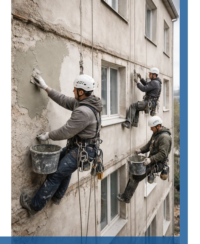 Ремонт штукатурного фасада в Балашихе от 769 р. под ключ | ВЫСОТНИК-Блш