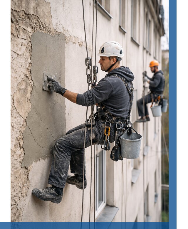 Восстановление штукатурки фасада в Балашихе от 1230 р. | ВЫСОТНИК-Блш