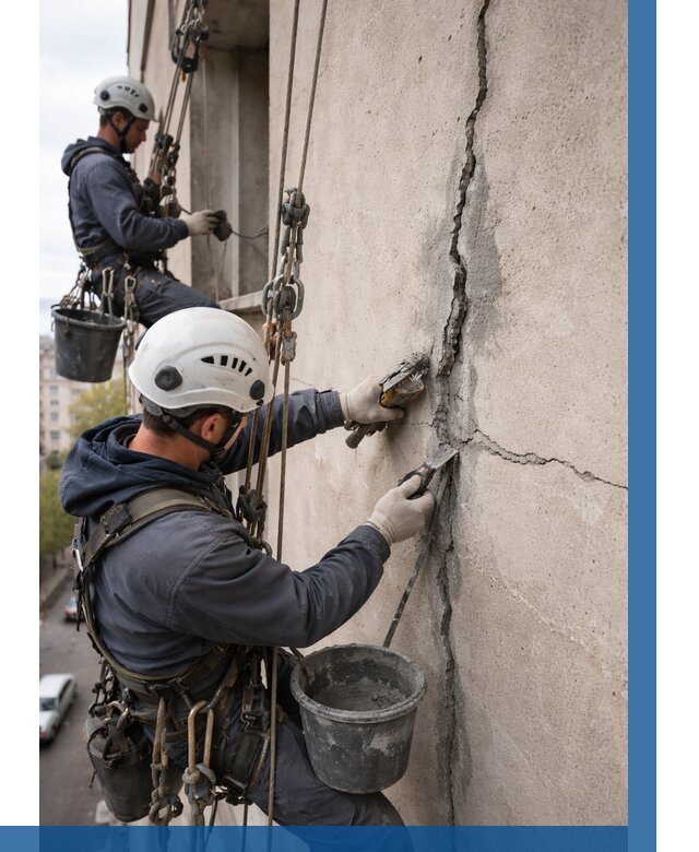 Заделка трещин на фасаде в Балашихе от 923 р. | ВЫСОТНИК-Блш