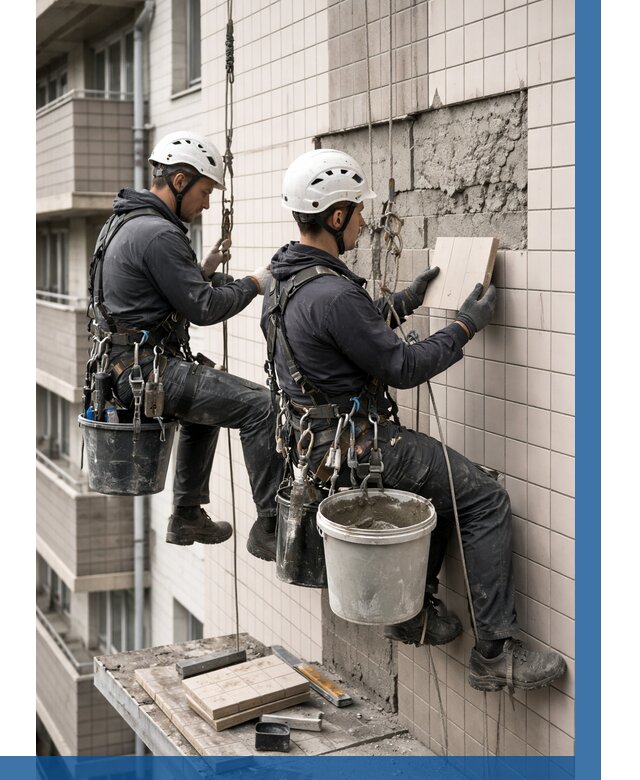 Ремонт облицовки фасада плиткой в Балашихе от 1846 р. | ВЫСОТНИК-Блш