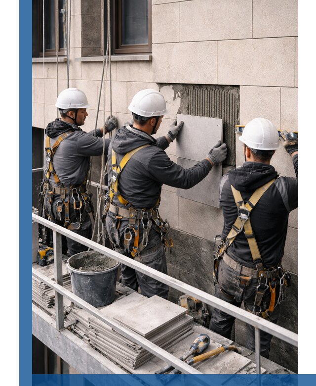 Ремонт облицовки фасада плиткой в Балашихе с гарантией