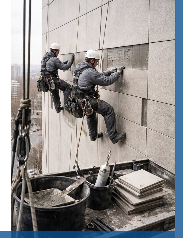 Ремонт фасада из керамогранита в Балашихе от 2563 р. | ВЫСОТНИК-Блш