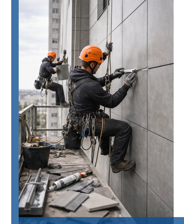 Профессиональный ремонт фасада из керамогранита в Балашихе