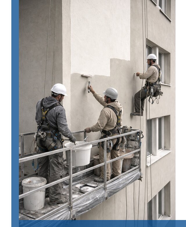 Покраска оштукатуренного фасада в Балашихе под ключ с гарантией