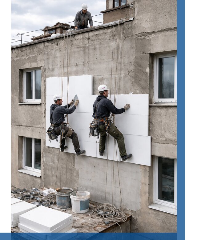 Утепление фасада пенополистиролом в Балашихе от 1846 р. | ВЫСОТНИК-Блш