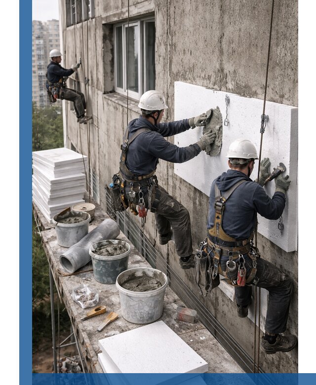 Утепление фасада пенополистиролом в Балашихе под ключ