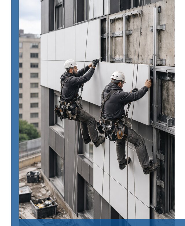 Монтаж композитных панелей фасада в Балашихе под ключ