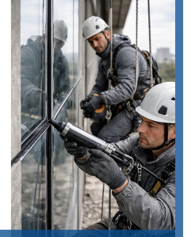 Герметизация витражных швов в Балашихе от 666 р. | ВЫСОТНИК-Блш