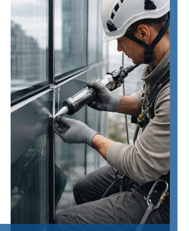 Герметизация стыков витража в Балашихе от 1230 р. | ВЫСОТНИК-Блш