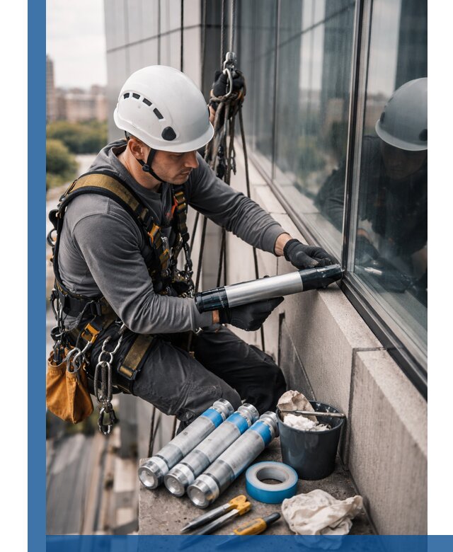 Герметизация стыков витража в Балашихе для герметичных фасадов