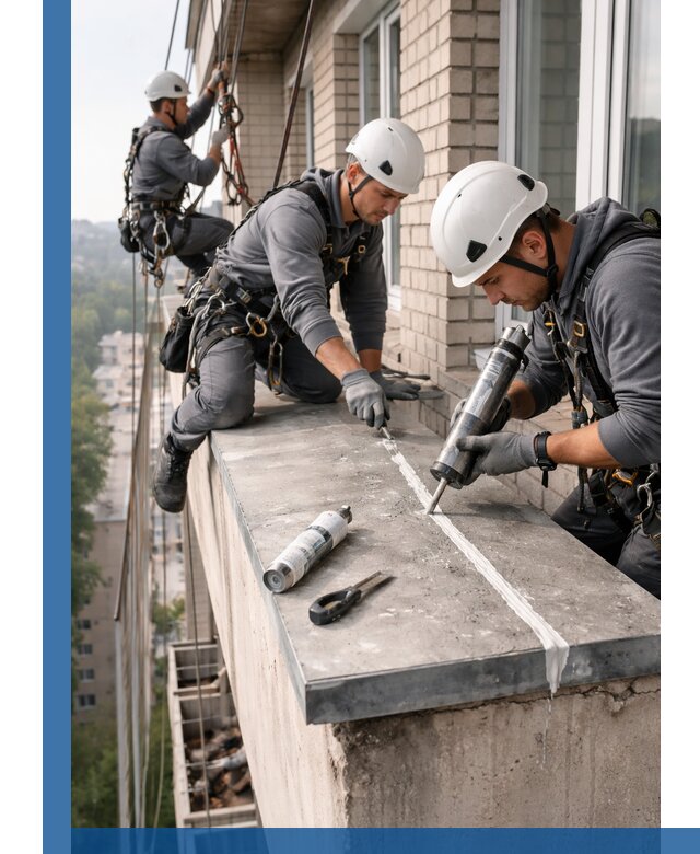 Герметизация балконного козырька в Балашихе профессионально