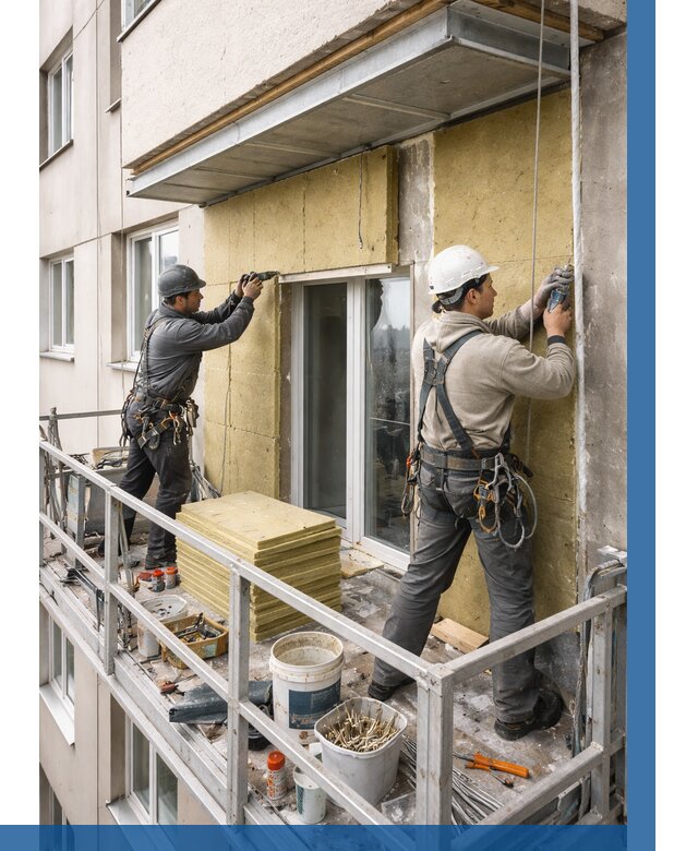 Утепление балкона снаружи в Балашихе от 1640 р. под ключ ВЫСОТНИК-Блш