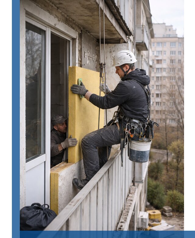 Профессиональное утепление балкона снаружи в Балашихе под ключ