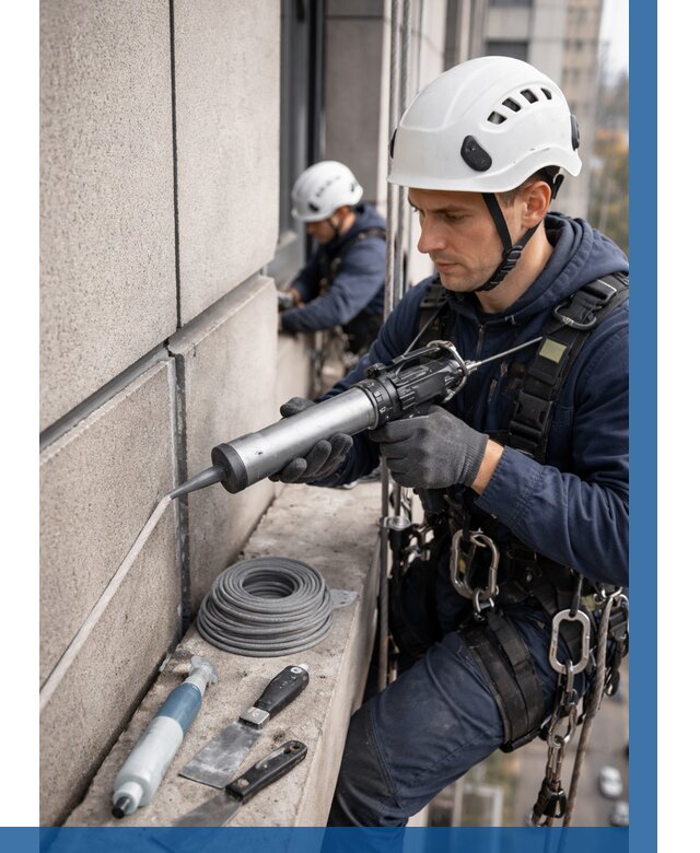 Герметизация деформационных швов фасада в Балашихе от 718 | ВЫСОТНИК-Блш