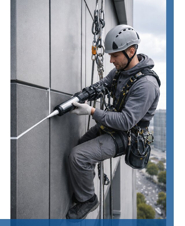 Герметизация стыков фасадных панелей в Балашихе от 6664 р.| ВЫСОТНИК-Блш