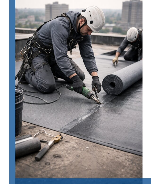 Ремонт мягкой кровли в Балашихе с выездом промальпинистов
