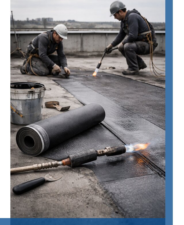 Ремонт рулонной кровли в Балашихе от 666 р. | ВЫСОТНИК-Блш