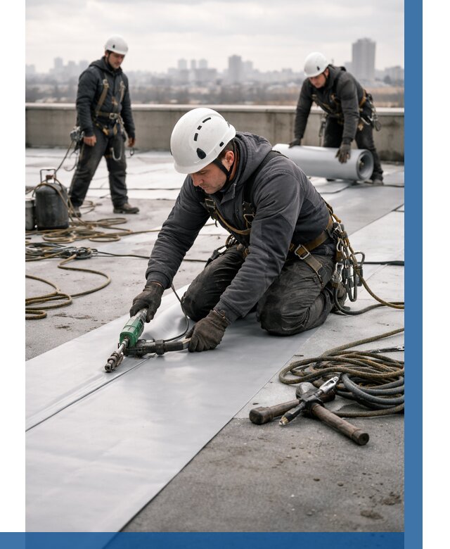 Ремонт мембранной кровли в Балашихе от 1846 р./м2 | ВЫСОТНИК-Блш