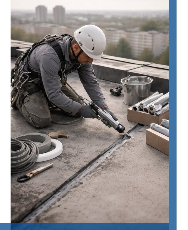 Герметизация швов кровли в Балашихе от 461 р./м2 | ВЫСОТНИК-Блш