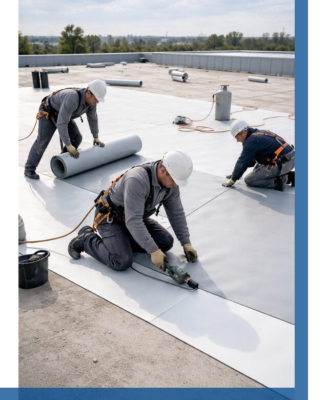 Монтаж мембранной кровли под ключ в Балашихе от 1230 р. | ВЫСОТНИК-Блш