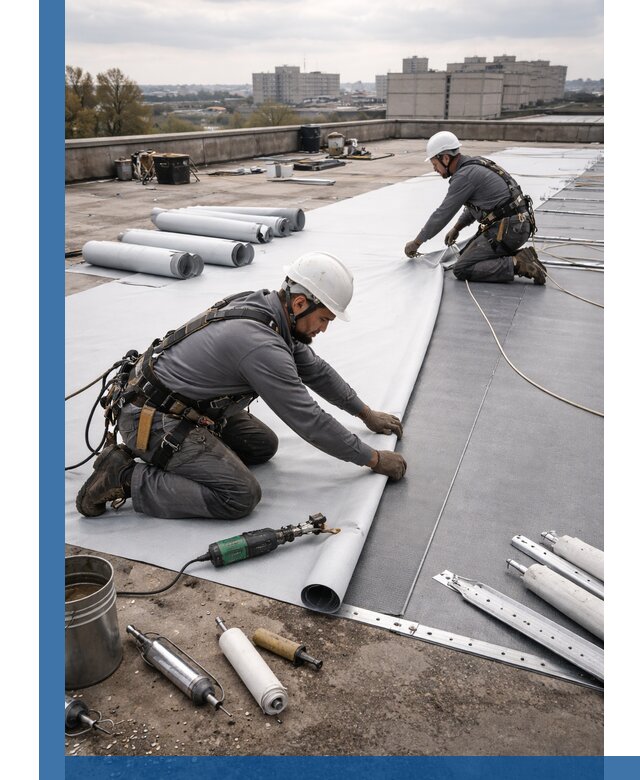 Монтаж мембранной кровли в Балашихе для промышленных зданий