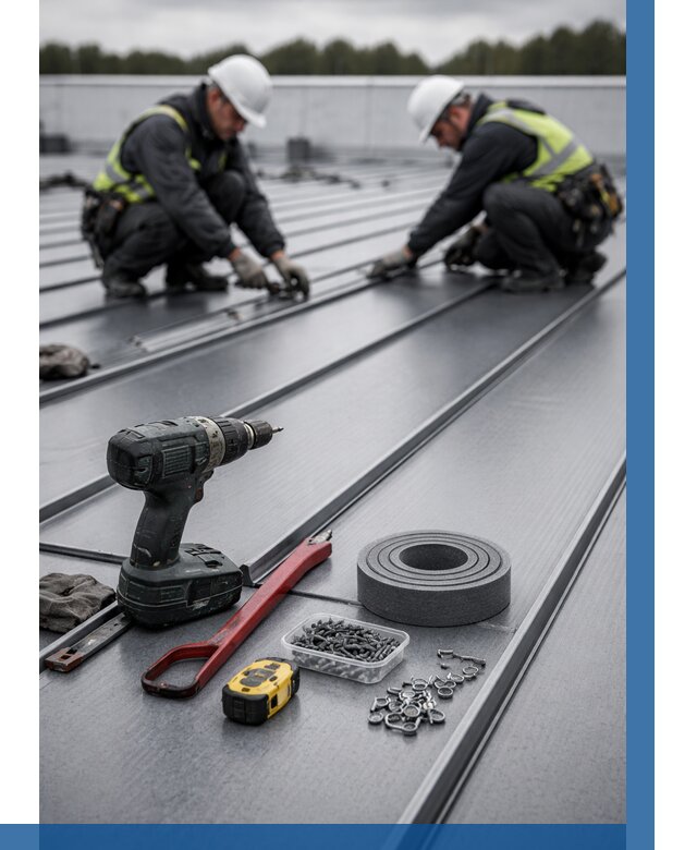 Монтаж фальцевой кровли в Балашихе от 1846 р. | ВЫСОТНИК-Блш