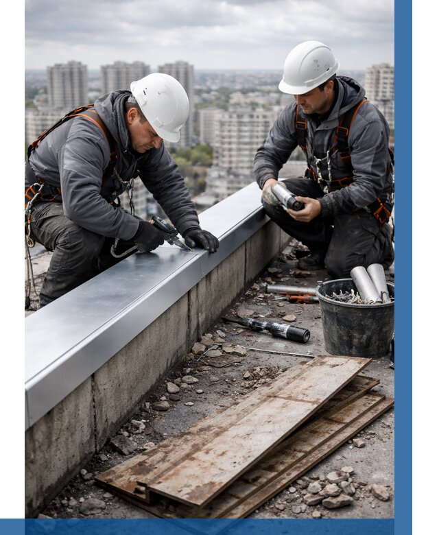 Замена парапетных крышек под ключ в Балашихе от 1230 р. | ВЫСОТНИК-Блш