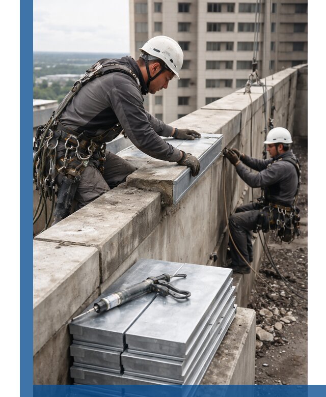 Замена парапетных крышек и установка новых в Балашихе