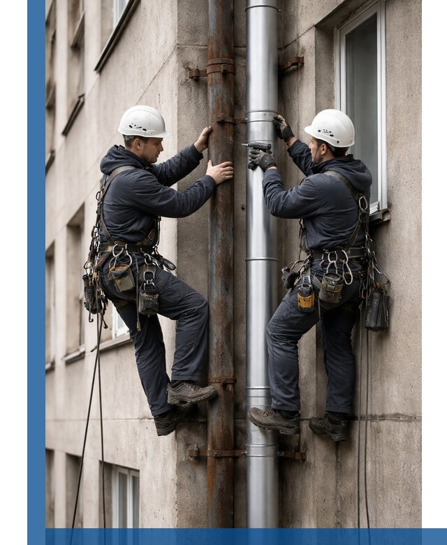 Замена водосточных труб в Балашихе: монтаж и демонтаж под ключ