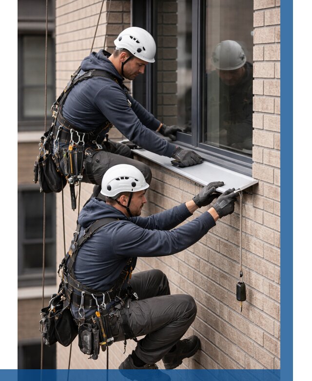 Монтаж оконных отливов под ключ в Балашихе от 3589 р. | ВЫСОТНИК-Блш