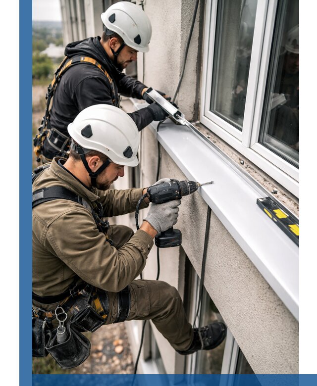 Профессиональный монтаж оконных отливов и отведения воды в Балашихе