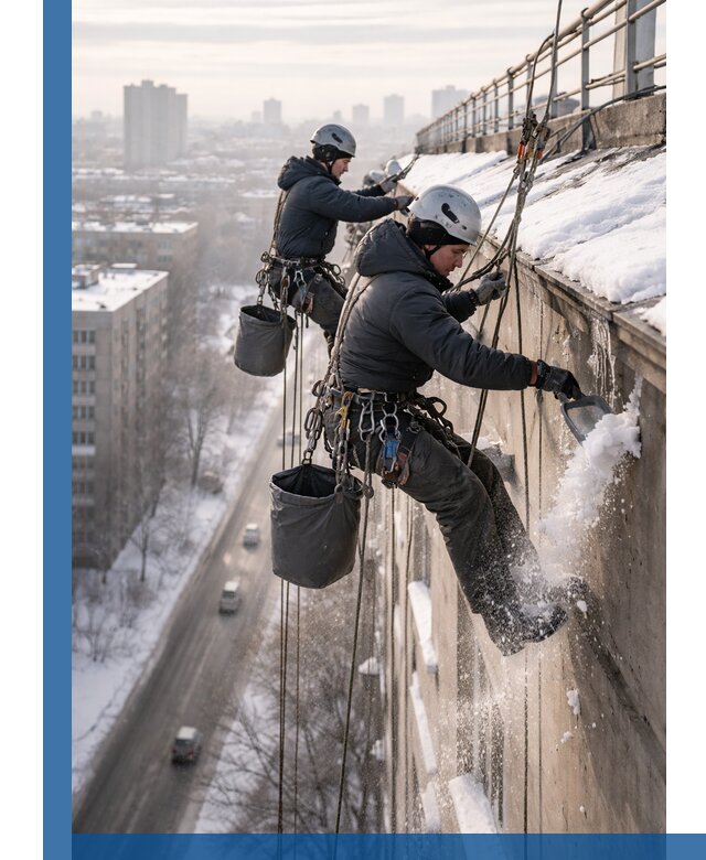 Очистка карнизов от снега в Балашихе профессионально и безопасно