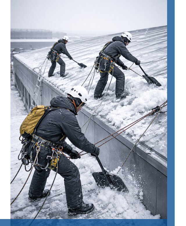 Очистка навесов от снега в Балашихе от 4614 р. | ВЫСОТНИК-Блш