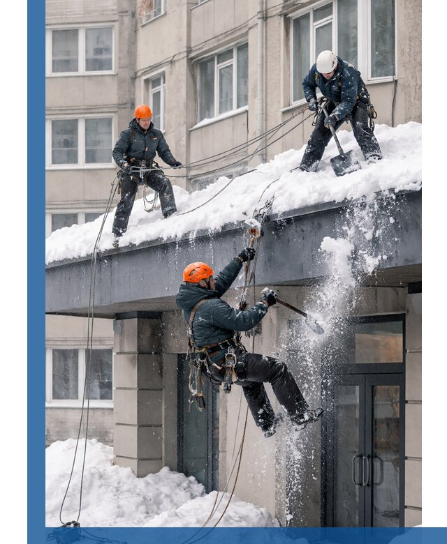 Безопасная очистка навесов от снега в Балашихе круглогодично