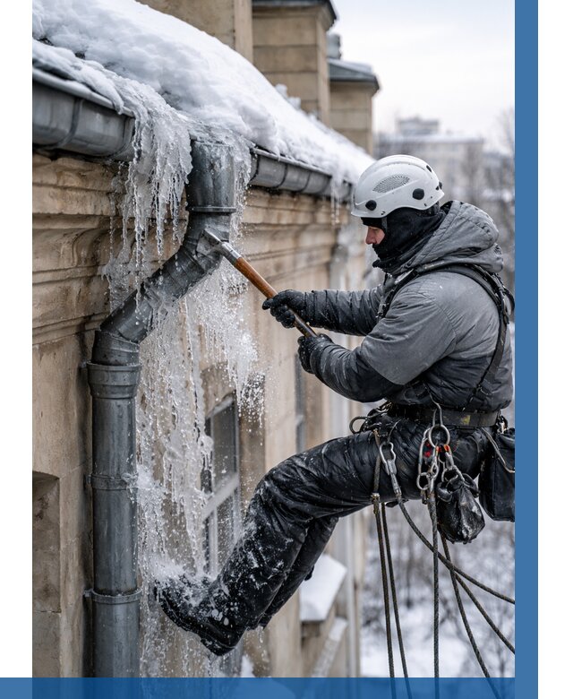 Очистка водостоков от льда в Балашихе от 3589 р. | ВЫСОТНИК-Блш