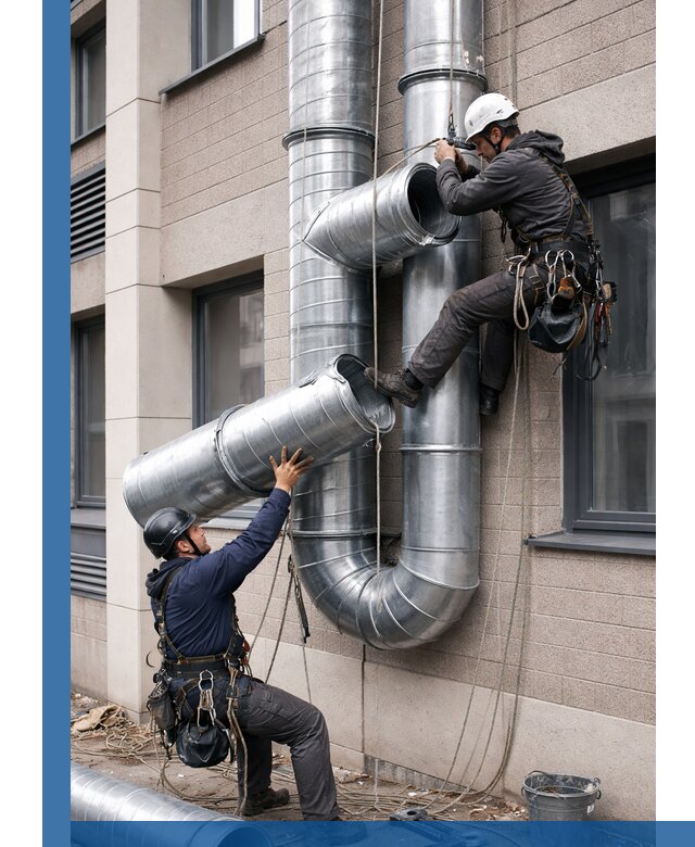 Монтаж фасадных воздуховодов в Балашихе с герметизацией и крепежом