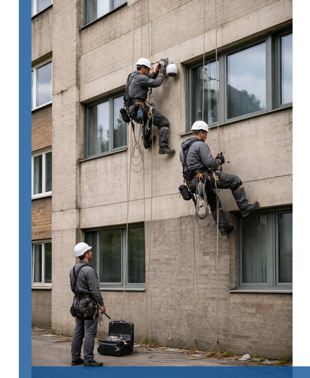 Монтаж фасадных камер видеонаблюдения в Балашихе под ключ