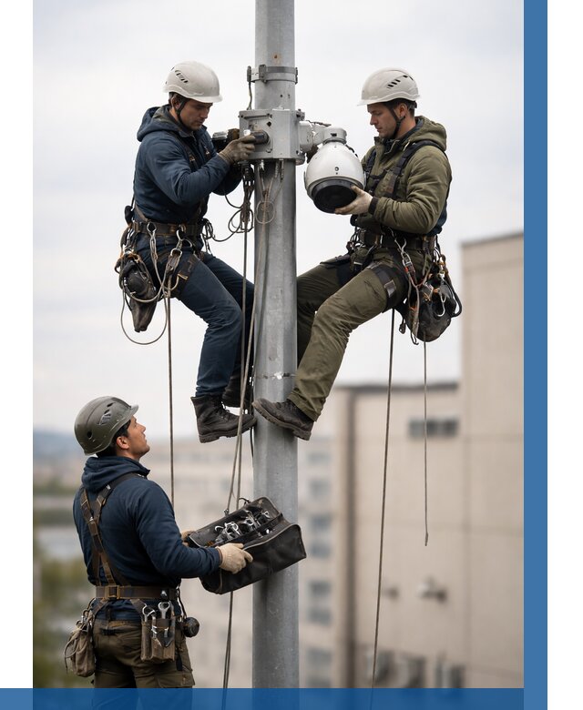 Установка видеокамер на мачте в Балашихе от 8715 р. | ВЫСОТНИК-Блш