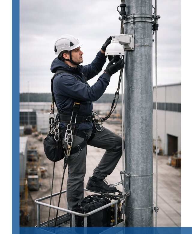 Профессиональная установка видеокамер на мачте в Балашихе