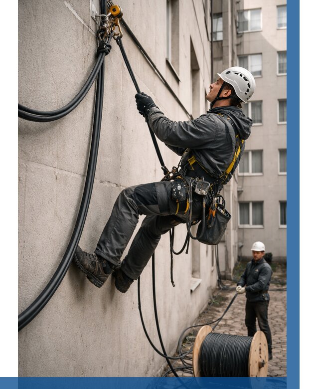 Протяжка кабеля питания на высоте в Балашихе от 461 р. | ВЫСОТНИК-Блш