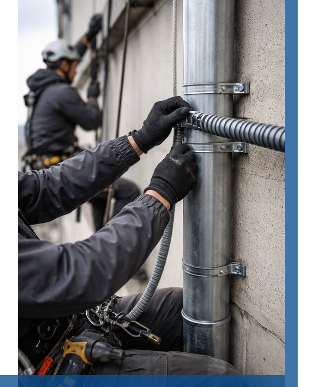 Монтаж гофры для кабеля в Балашихе от 308 р. | ВЫСОТНИК-Блш