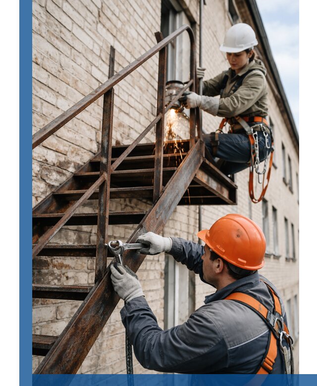 Ремонт и восстановление пожарных лестниц с выездом в Балашихе