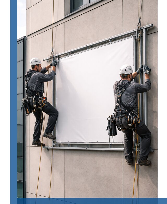 Монтаж наружной рекламной вывески в Балашихе под ключ