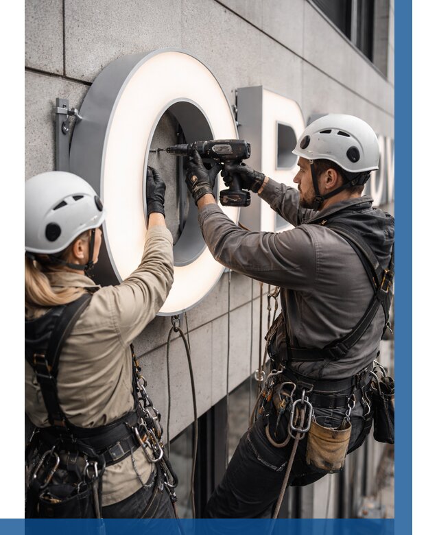 Монтаж световых букв в Балашихе от 3076 р. под ключ ВЫСОТНИК-Блш